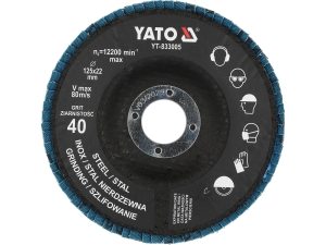 Tarcza do szlifowania INOX P40 125mm (1 szt.) niebieska YATO YT-833005