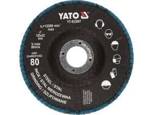 Tarcza do szlifowania INOX P80 125mm (1 szt.) niebieska YATO YT-833007