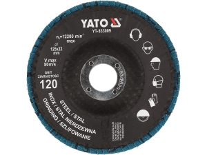 Tarcza do szlifowania INOX P120 125mm (1 szt.) niebieska YATO YT-833009