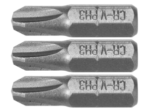 Bity wkrętakowe STHOR philips ph1 ph2 ph3 1/4 25mm zestaw 3 szt. CrV 65461