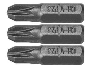Bity wkrętakowe STHOR grot pozidriv pz3 1/4 cala 25mm zestaw 3 szt. CrV 65472