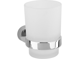 Kubek łazienkowy FALA oval na szczoteczki ścienny metalowy 200ml chrom 69301