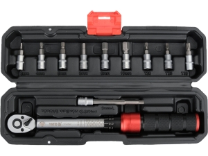 Zestaw dynamometryczny precyzyjny 1/4" 2-24nm zawiera 11 elementów tol 3% YATO YT-07841