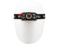 Latarka czołowa na manekinie widok od przodu, żółta dioda LED YATO YT-085945