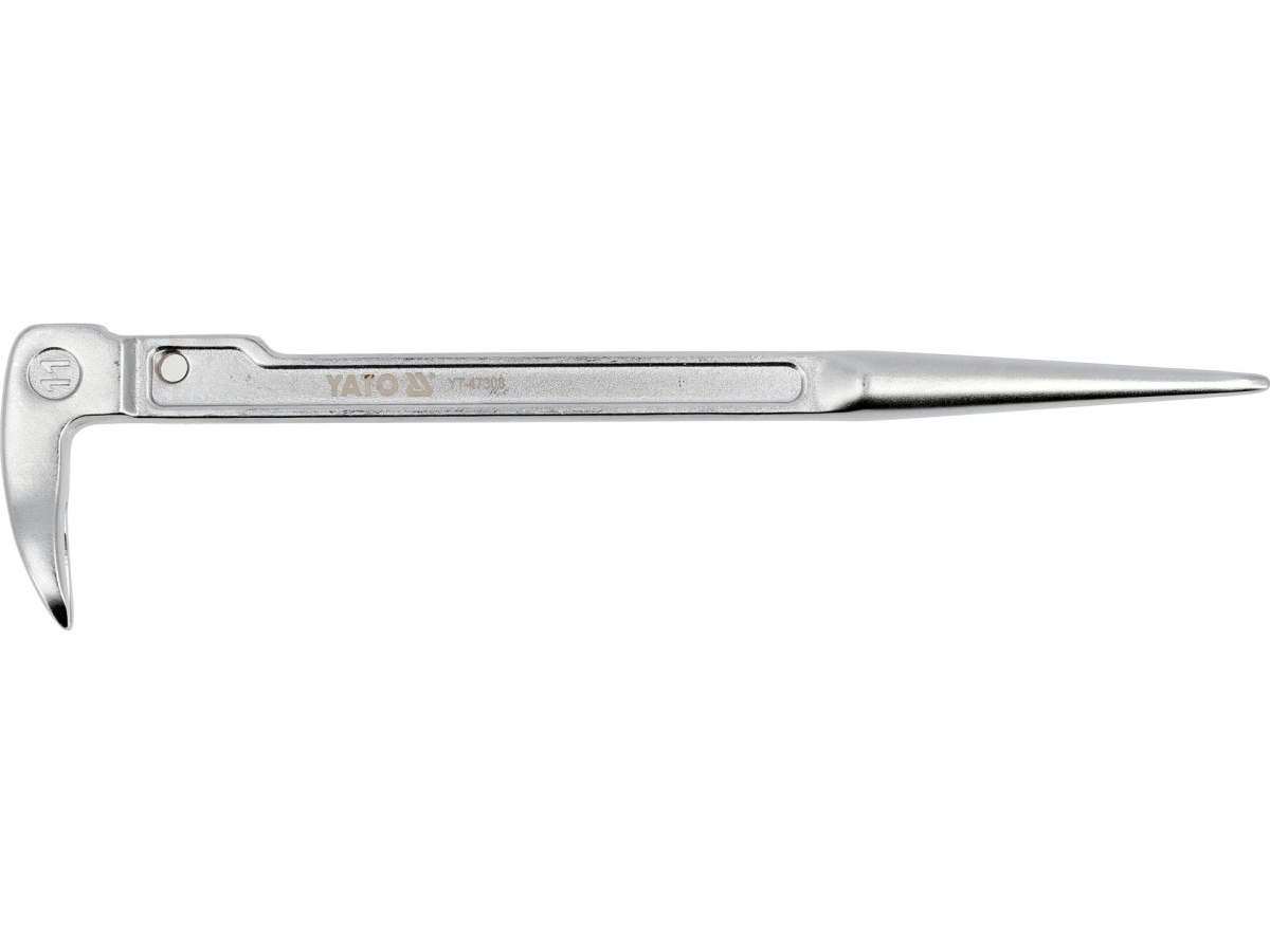 Łom wyciągacz 280 mm widok z boku ostrze zakrzywione YATO YT-47308