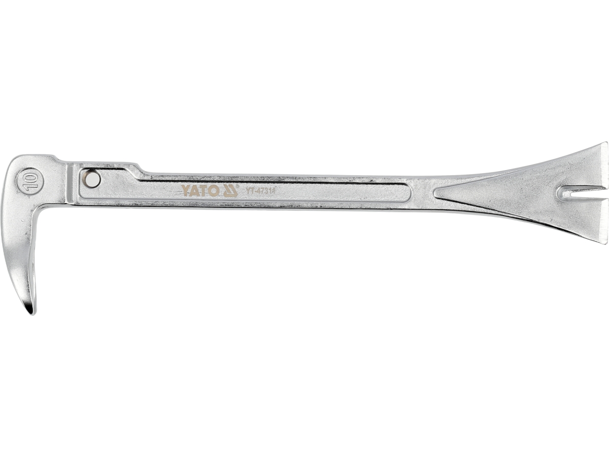 Łom z wyciągaczami 250mm widok z przodu, metal szary YATO YT-47311