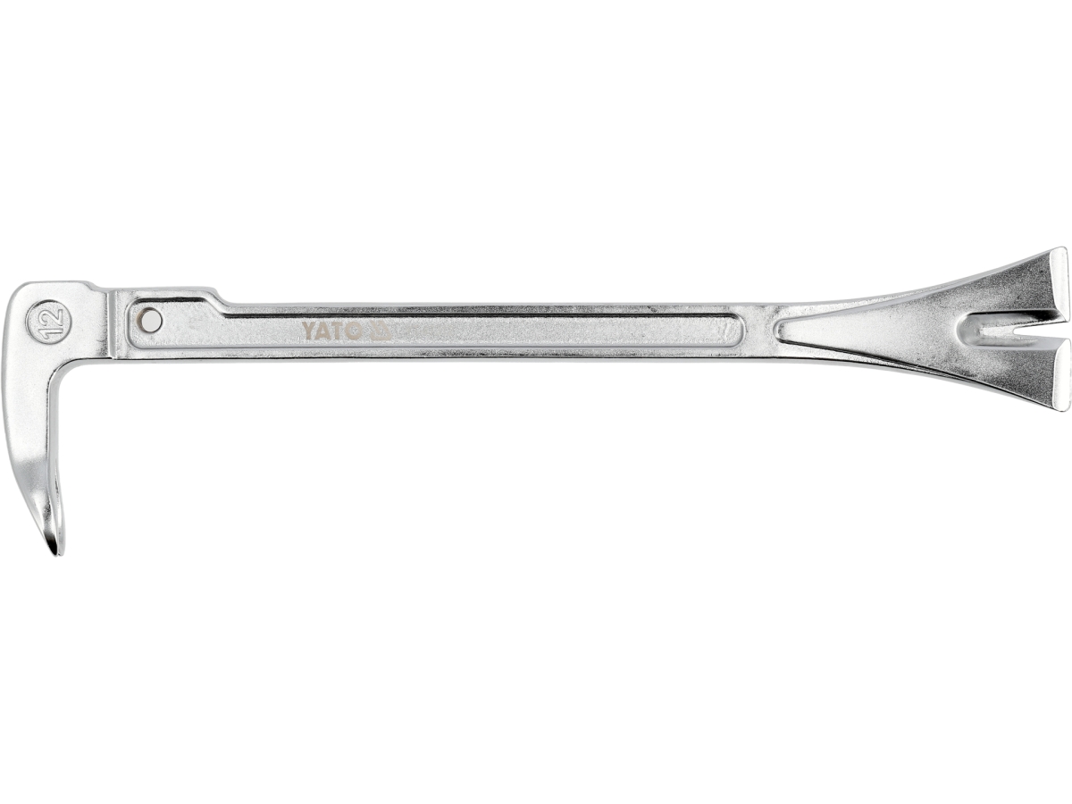 Łom z wyciągaczami 300mm srebrny widok z boku YATO YT-47312