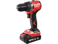 Wkrętarka akumulatorowa 18V red-black z baterią i ładowarką widok z przodu YATO YT-827681