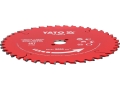 Tarcza TCT PTFE do laminatu czerwona z opisem specyfikacji YATO YT-608773
