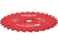 Tarcza TCT PTFE aluminium czerwona, widok perspektywiczny z parametrami YATO YT-608752