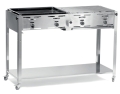 154908 Grill gazowy 4-palnikowy na gaz z butli + emaliowana patelnia