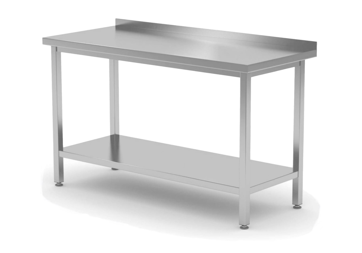 811474 Stół roboczy z rantem i półką 120 x 60 cm