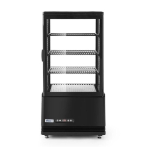 Witryna chłodnicza z oświetleniem czarna 68L Hendi