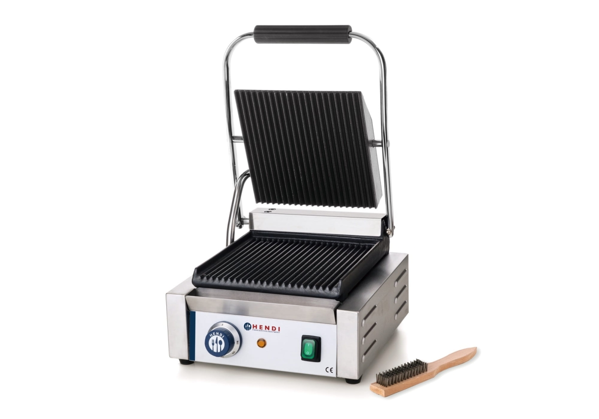 263501 Grill kontaktowy pojedynczy z płytami ryflowanymi