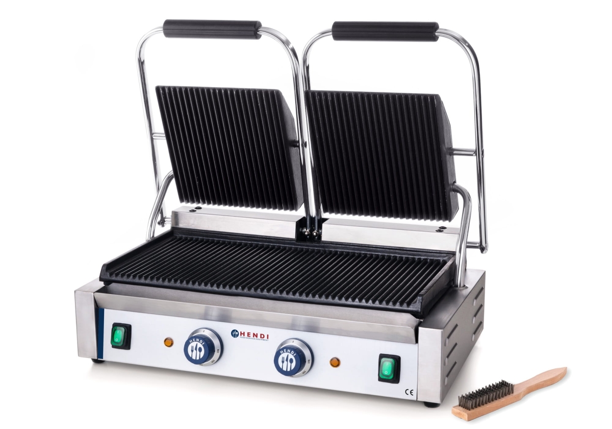 263709 Podwójny grill kontaktowy ryflowany