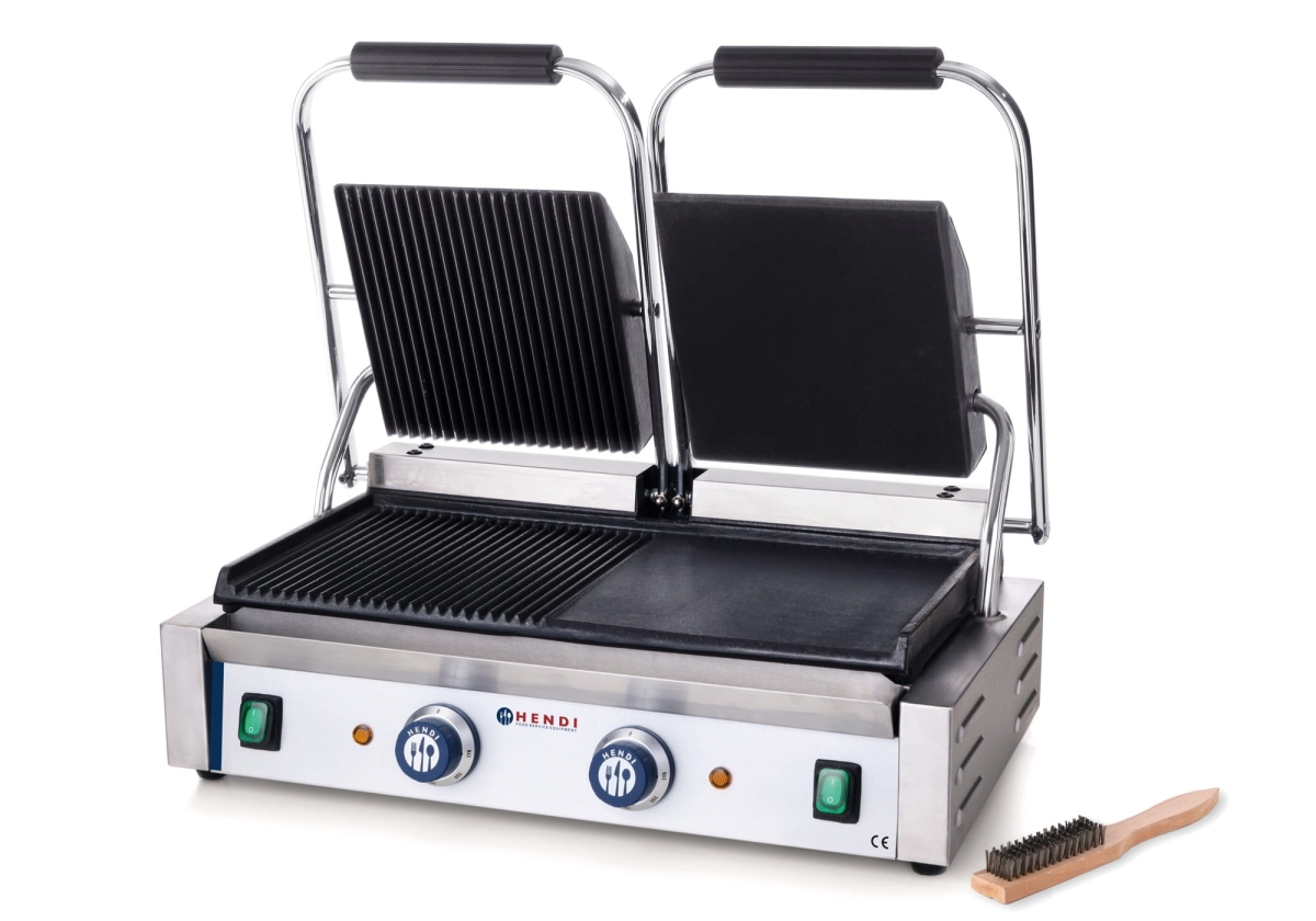 263907 Podwójny grill kontaktowy, 1/2 ryflowana, 1/2 gładka