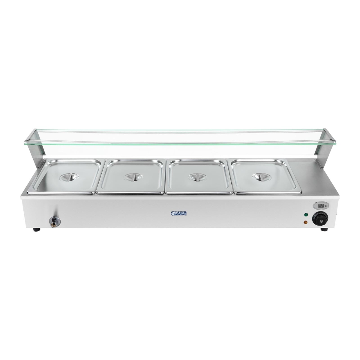 10011179 Witryna grzewcza z osłoną 1800W + 4 x GN 1/2