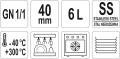 Pojemnik gastronomiczny GN 1/1 wysokość 40 mm pojemność 6 litrów YATO YG-00251