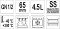 Parametry pojemnika GN 1/2 65 mm 4,5 L stal nierdzewna YATO YG-00262