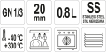 Pojemnik GN 1/3 20 mm, pojemność 0,8 l, odporność od -40 do 300 stopni YATO YG-00270