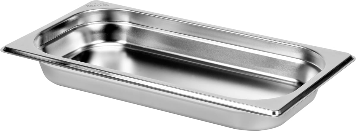 Pojemnik gastronomiczny GN 1/3 ze stali nierdzewnej, widok z boku YATO YG-00271