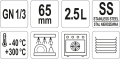 Oznaczenia pojemnika GN 1/3 wysokość 65 mm pojemność 2,5 l stal nierdzewna YATO YG-00272