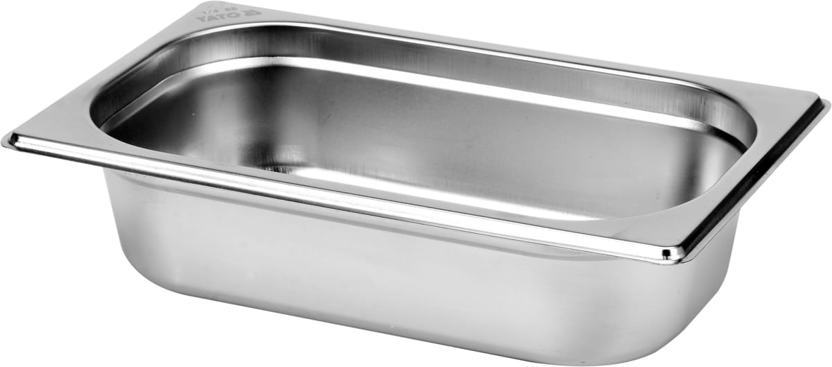 Pojemnik gastronomiczny ze stali nierdzewnej GN 1/4 widok z ukosa YATO YG-00282