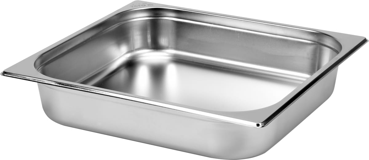 Pojemnik gastronomiczny ze stali nierdzewnej GN 2/3 widok z boku YATO YG-00302