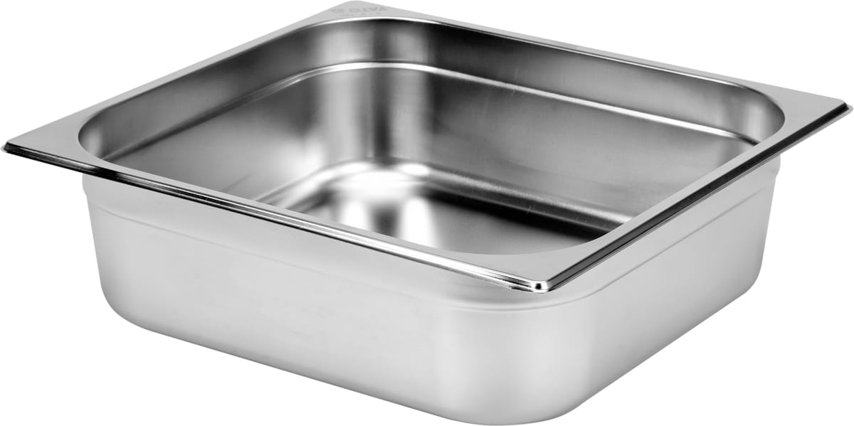 Pojemnik gastronomiczny ze stali nierdzewnej GN 2/3 widok z boku YATO YG-00303