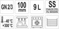 Pojemnik gastronomiczny GN 2/3 100 mm 9 L stal nierdzewna symbole YATO YG-00303