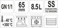 Oznaczenia pojemnika GN 1/1, wysokość 65 mm, pojemność 8,5 l, stal nierdzewna YATO YG-00342
