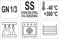 Oznaczenia GN 1/3 stal nierdzewna zakres temperatur zmywarka piekarnik pojemniki YATO YG-00372
