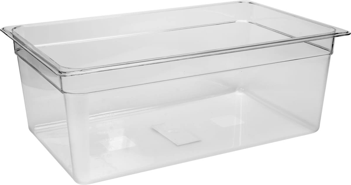 Pojemnik gastronomiczny GN 1/1 transparentny z polipropylenu widok z przodu YATO YG-00393