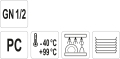 Symbole GN 1/2, PC, zakres temperatur od -40 do +99 stopni, mycie w zmywarce YATO YG-00435