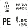 Pokrywka do pojemnika dane techniczne średnica 13,5 cm YATO YG-00518