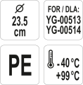 Pokrywka 23,5 cm PE dla pojemników YG-00513 i YG-00514 YATO YG-00520