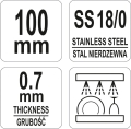 Szczypce do lodu 100 mm, stal nierdzewna SS 18/0, grubość 0,7 mm, zmywarka YATO YG-02735