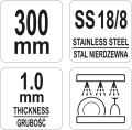 Szczypce do serwowania ze stali nierdzewnej 300 mm, oznaczenia i symbole YATO YG-02751