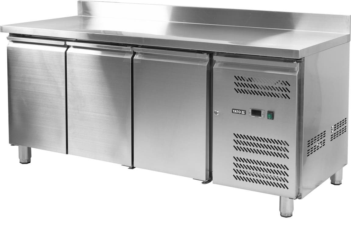 YG-05256 Stół mroźniczy 3-drzwiowy z półkami mieszczącymi pojemniki GN 1/1