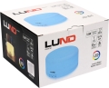 Dyfuzor zapachu w kartonowym opakowaniu z niebieską obudową i grafiką LED LUND 66906