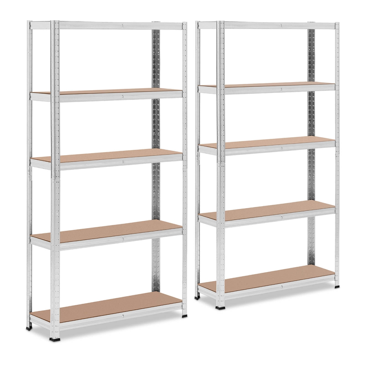 10061986 Zestaw 2 regałów magazynowych 90x30x180cm, szarych