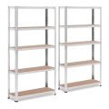 10061986 Zestaw 2 regałów magazynowych 90x30x180cm, szarych