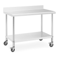 10012810 Mobilny stół gastronomiczny 120 x 60 cm z półką i rantem