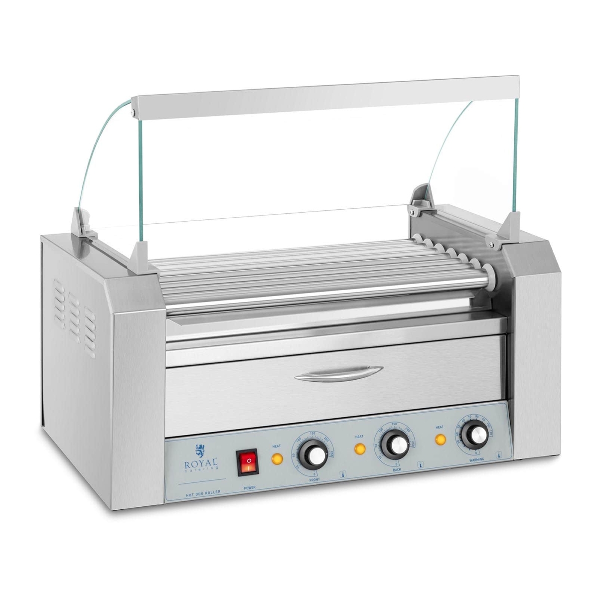 10011690 Podgrzewacz rolkowy do parówek z szufladą na pieczywo