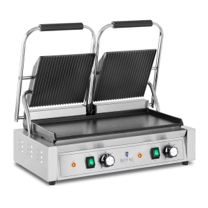 Podwójny grill kontaktowy gładko-ryflowany 3600W | RCPKG-3600-M