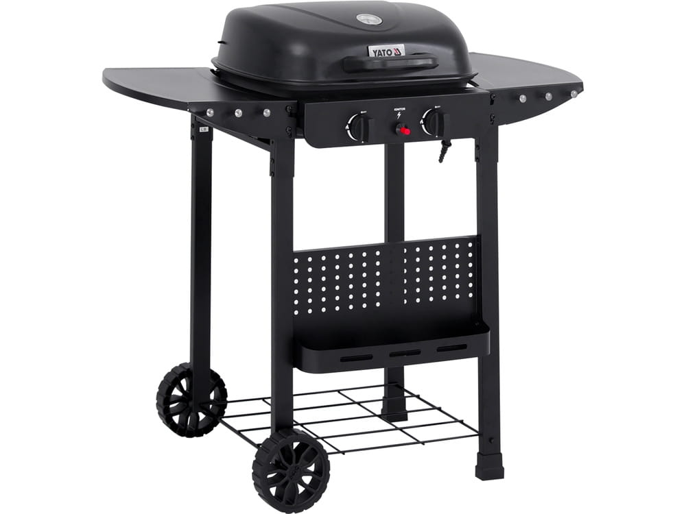 YG-20007 Grill gazowy z pokrywą i półkami