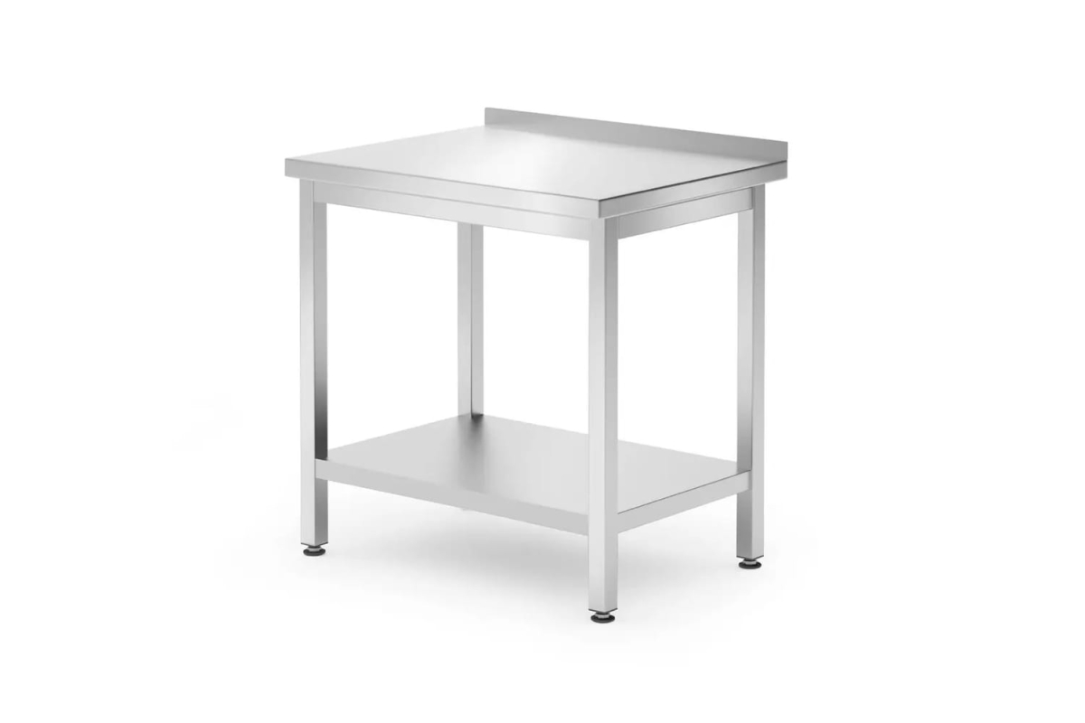 817261 Stół gastronomiczny przyścienny 80x60cm z półką i rantem dostępny na magnum-pro.pl
