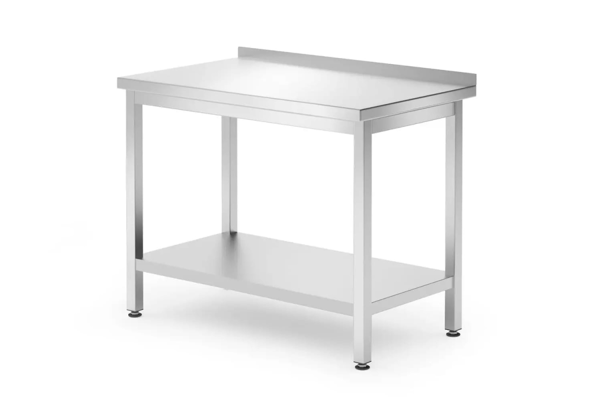 817278 Stół gastronomiczny przyścienny 100x60cm z półką i rantem dostępny na magnum-pro.pl
