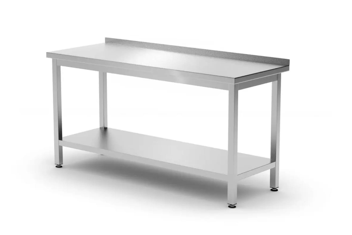 817285 Stół gastronomiczny przyścienny 120x60cm z półką i rantem dostępny na magnum-pro.pl