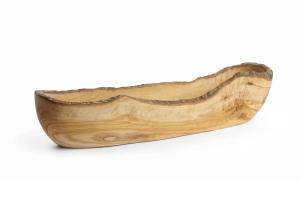 Podłużna miska na przekąski 40 x 9 x 8 cm z drewna oliwnego | 505359